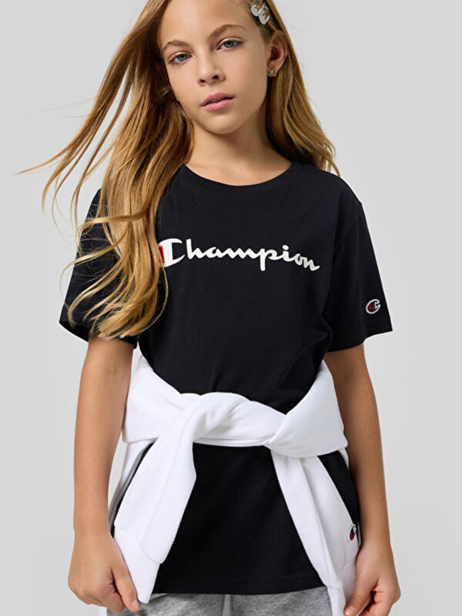 T-shirt à manches courtes crewneck logo noir enfant - Champion