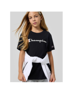 T-shirt à manches courtes crewneck logo noir enfant - Champion