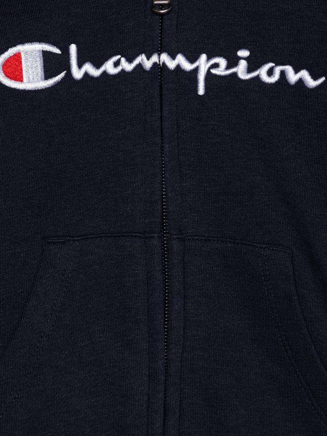 Ensemble sweat zippé capuche et jogging bleu gris enfant - Champions