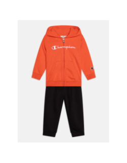 Ensemble sweat zippé et jogging orange et noir bébé - Champion