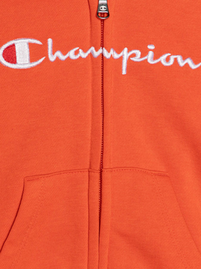 Ensemble sweat zippé et jogging orange et noir bébé - Champion