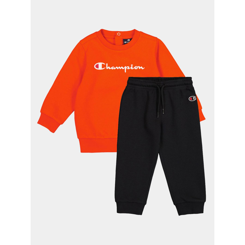 Ensemble sweat et jogging crewneck orange noir bébé - Champion