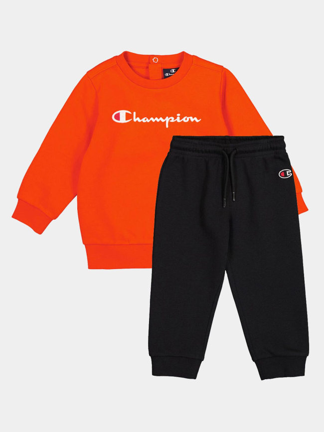 Ensemble sweat et jogging crewneck orange noir bébé - Champion