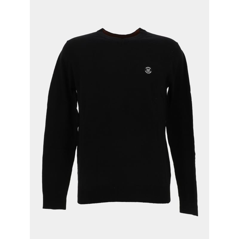 Pull col en v jprblurubber knit noir homme - Jack & Jones