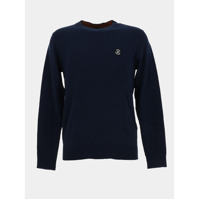 Pull col en v jprblurubber knit bleu marine homme - Jack & Jones