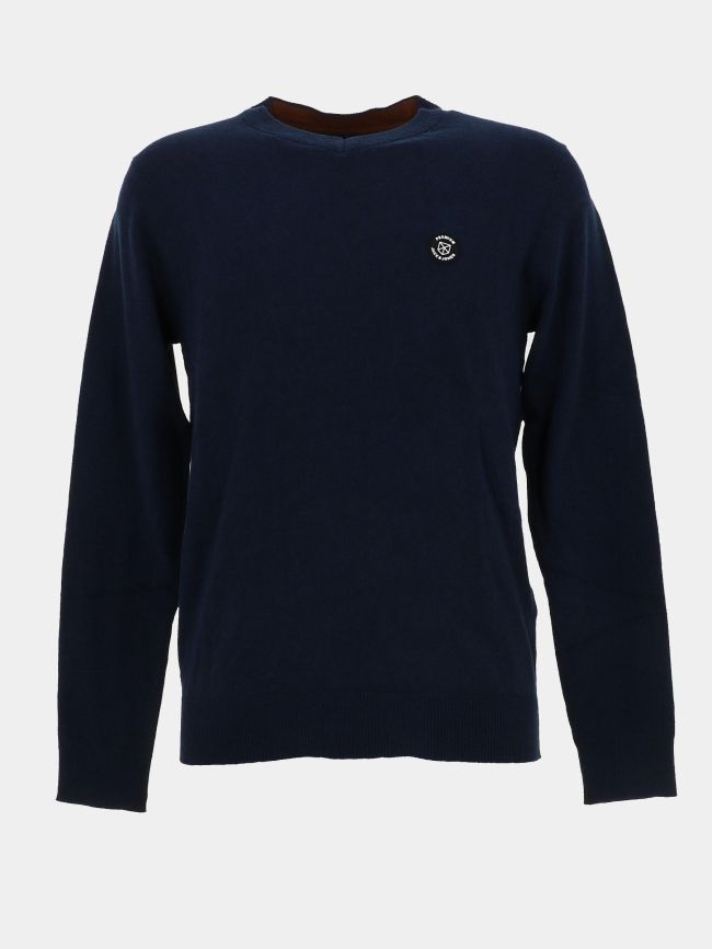 Pull col en v jprblurubber knit bleu marine homme - Jack & Jones