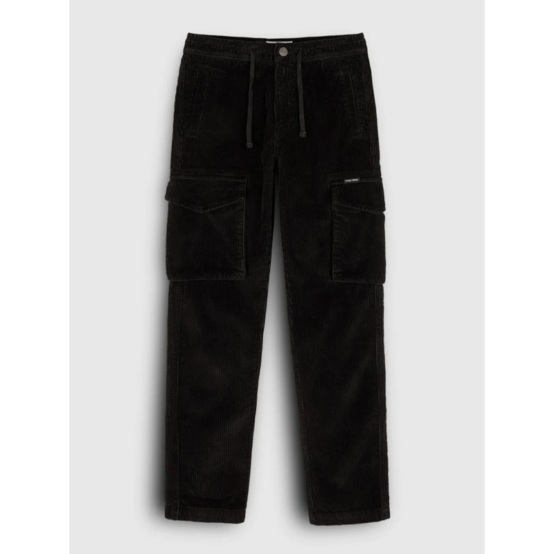 Pantalon cargo velours p-milton noir garçon - Teddy Smith