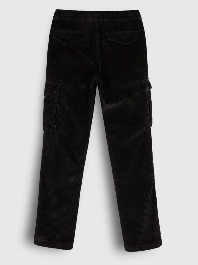 Pantalon cargo velours p-milton noir garçon - Teddy Smith