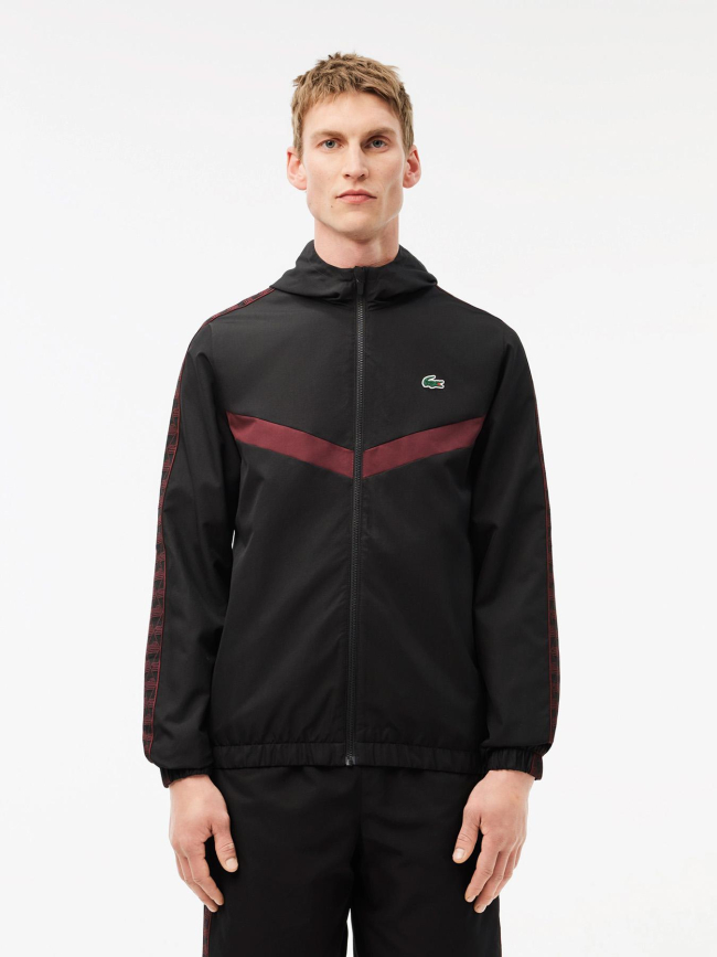 Veste de survêtement tennis monogramme noir homme - Lacoste