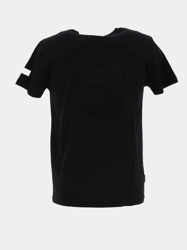 T-shirt à manches courtes logo relief noir homme - Chabrand