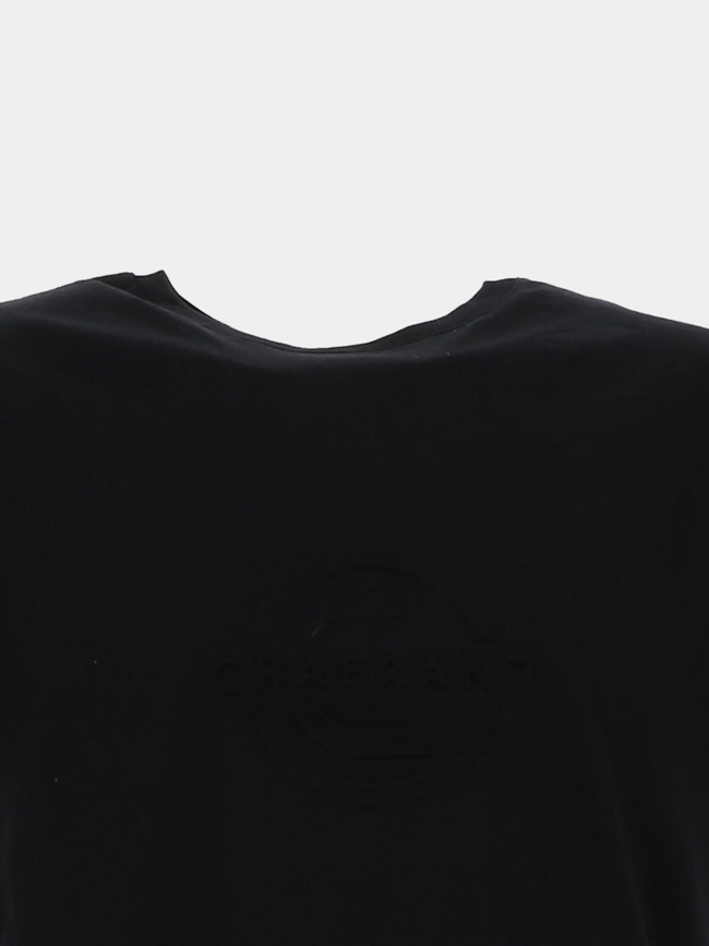 T-shirt à manches courtes logo relief noir homme - Chabrand