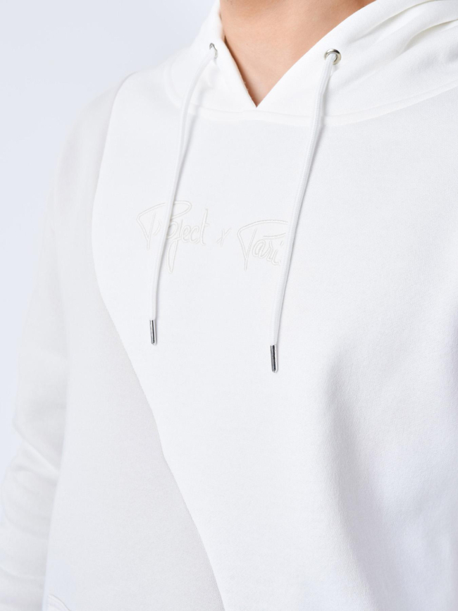 Sweat à capuche bicolore gris blanc homme - Project X Paris