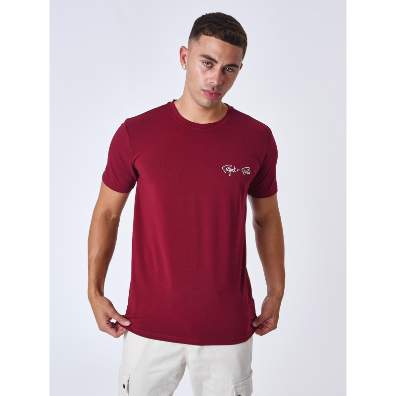 T-shirt logo brodé bordeaux homme - Project X Paris