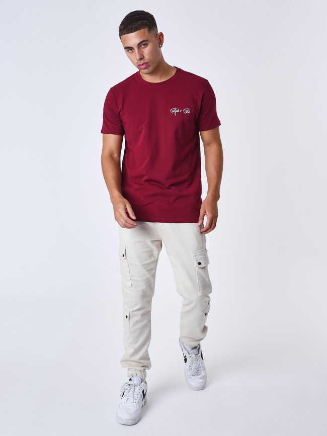 T-shirt logo brodé bordeaux homme - Project X Paris