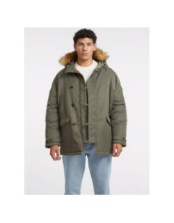 Blouson parka multi poche kaki homme - Guess