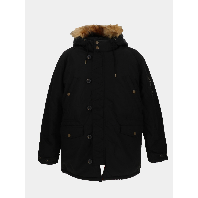 Blouson parka multi poche noir homme - Guess