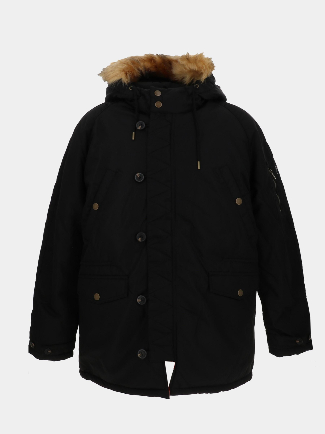 Blouson parka multi poche noir homme - Guess