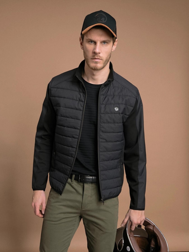 Veste bi-matière santana noir homme - Benson & Cherry