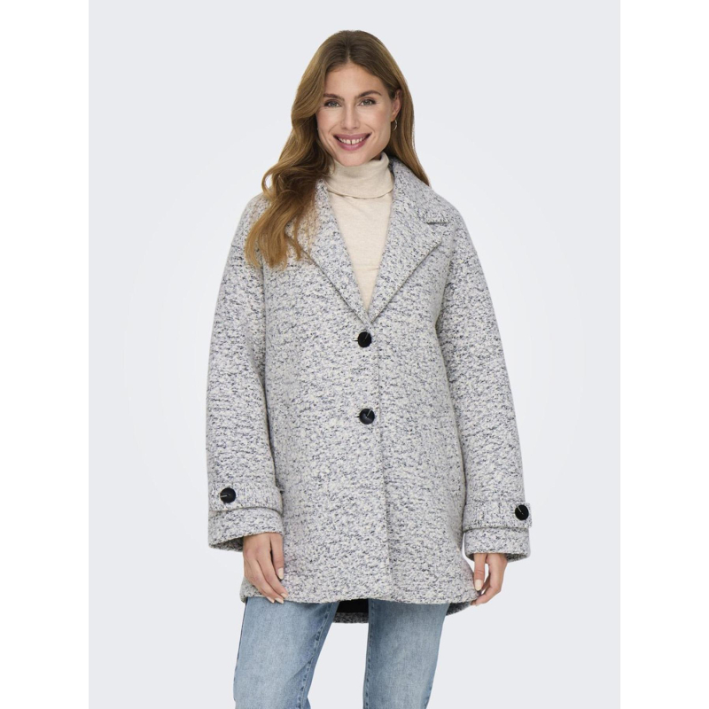 Manteau laine sophia blanc gris mélangé femme - Only