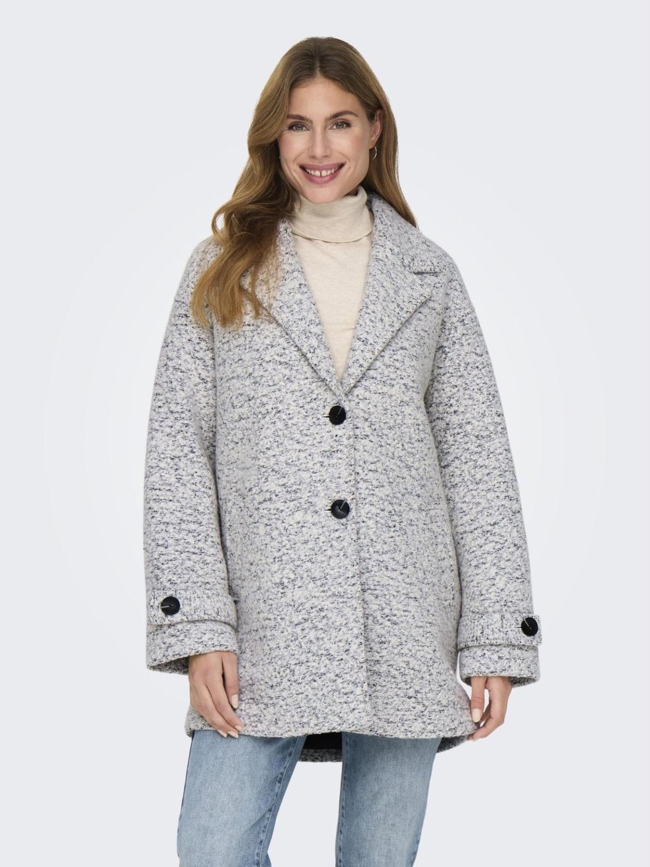 Manteau laine sophia blanc gris mélangé femme - Only