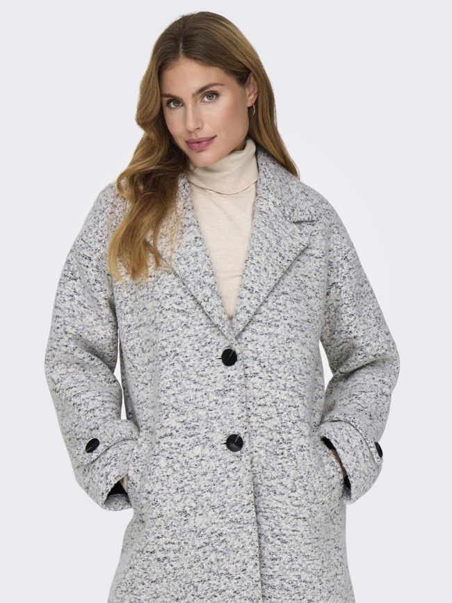 Manteau laine sophia blanc gris mélangé femme - Only