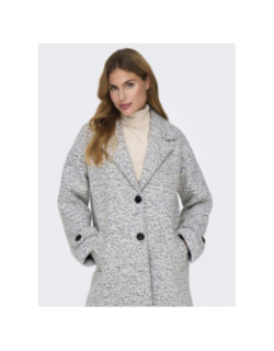 Manteau laine sophia blanc gris mélangé femme - Only