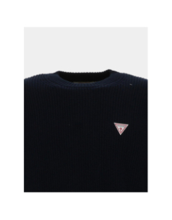 Pull logo triangle bleu marine homme - Guess