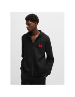 Sweat zippé à capuche daple noir homme - Hugo