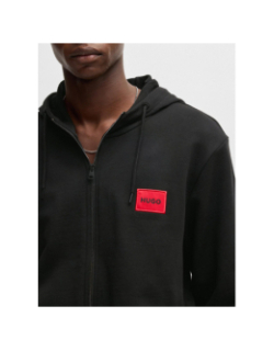 Sweat zippé à capuche daple noir homme - Hugo