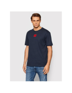 T-shirt uni logo diragolino bleu marine homme - Hugo