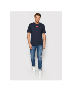 T-shirt uni logo diragolino bleu marine homme - Hugo