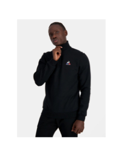 Sweat à col zippé logo noir homme - Le Coq Sportif