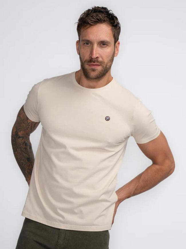 T-shirt à manches courtes badge beige homme - Petrol Industries