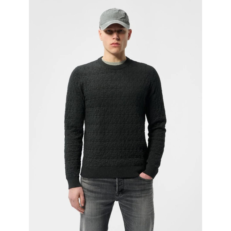 Pull jacquard texturé p-elmer noir homme - Teddy Smith