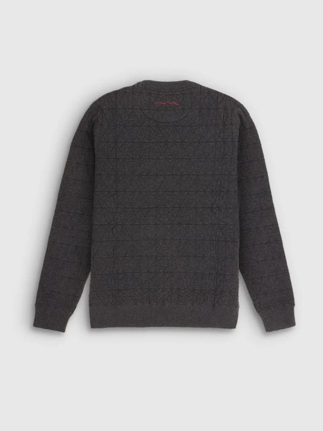 Pull jacquard texturé p-elmer noir homme - Teddy Smith