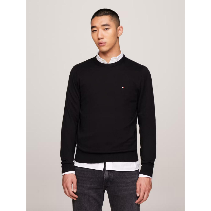 Pull avec cachemire à col ras-du-cou noir homme - Tommy Hilfiger