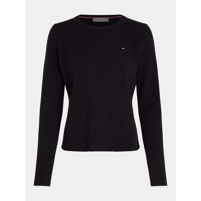 Pull en laine uni noir homme - Tommy Hilfiger