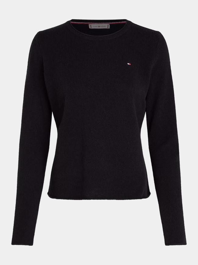 Pull en laine uni noir homme - Tommy Hilfiger