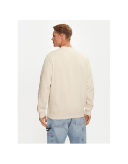 Sweat uni regular logo beige homme - Teddy Smith