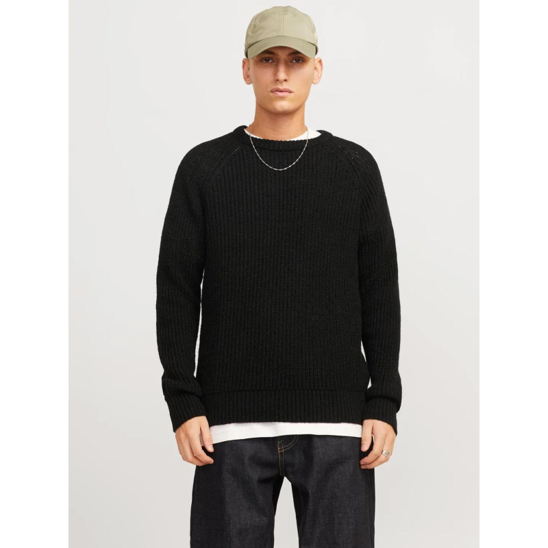 Pull en maille jones noir homme - Jack & Jones