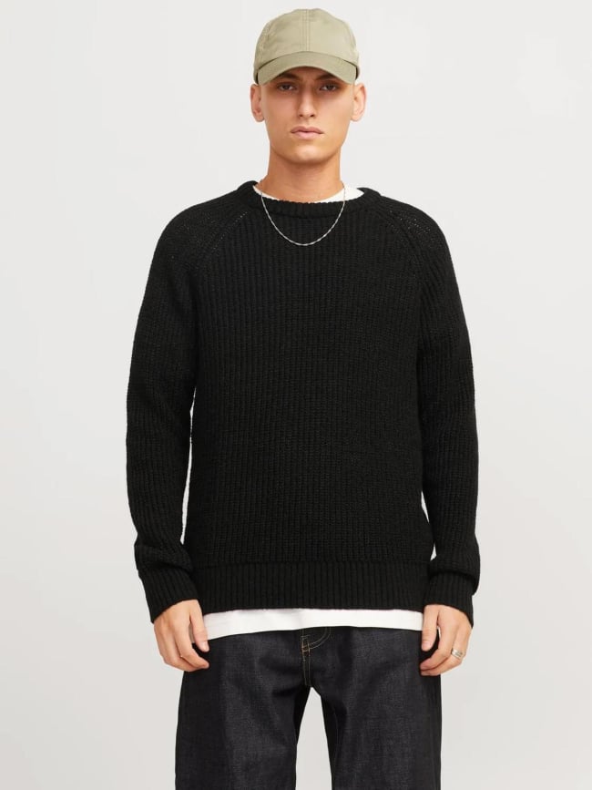 Pull en maille jones noir homme - Jack & Jones