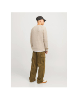 Pull en maille jones beige homme - Jack & Jones