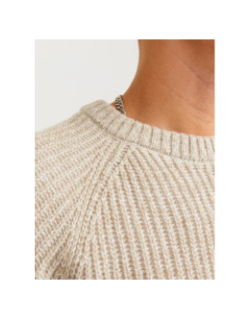 Pull en maille jones beige homme - Jack & Jones