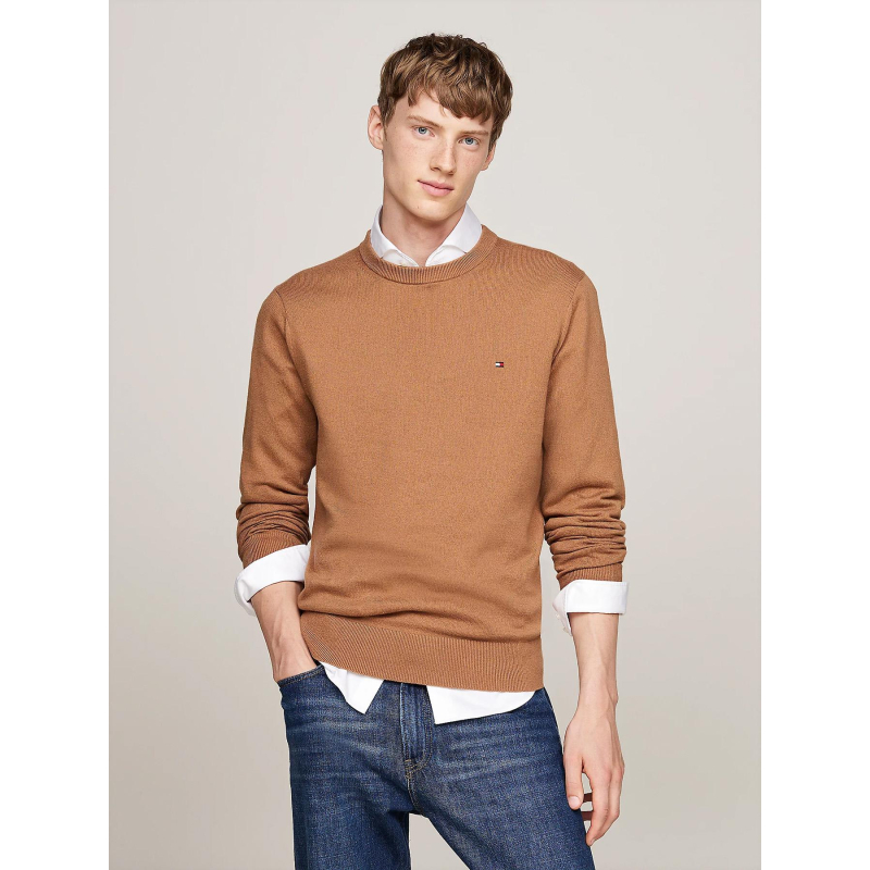 Pull pima cachemire marron homme - Tommy Hilfiger