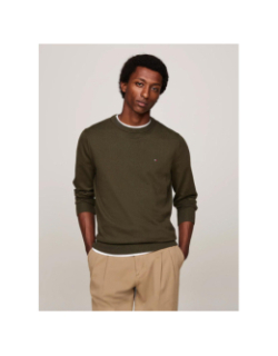 Pull pima cachemire kaki homme - Tommy Hilfiger