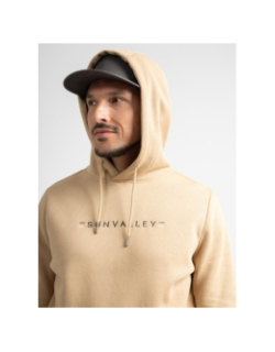 Sweat à capuche logo brodé loriant beige homme - Sun Valley