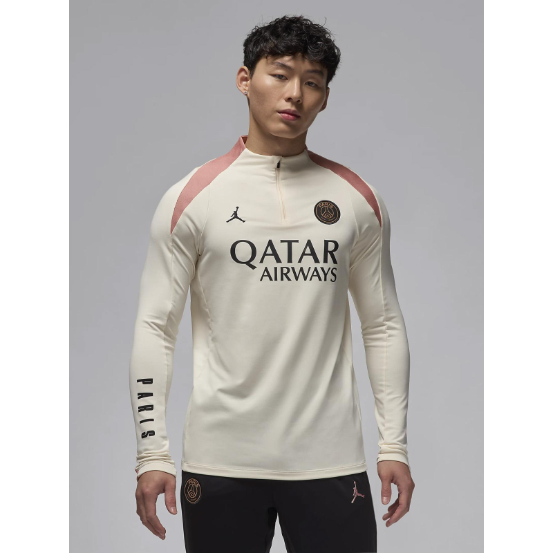 Haut d'entrainement foot psg strike 3e tenue beige homme - Nike