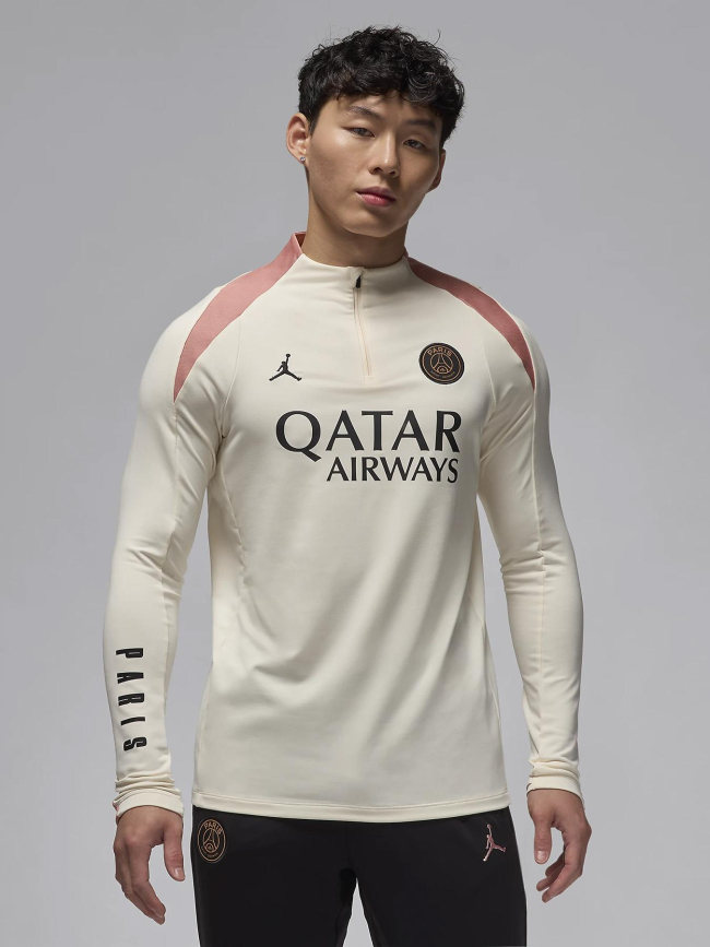 Haut d'entrainement foot psg strike 3e tenue beige homme - Nike