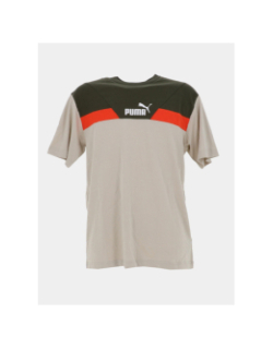 T-shirt power collorblock gris vert et orange homme - Puma