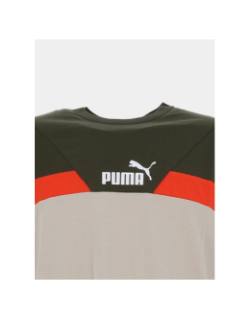 T-shirt power collorblock gris vert et orange homme - Puma